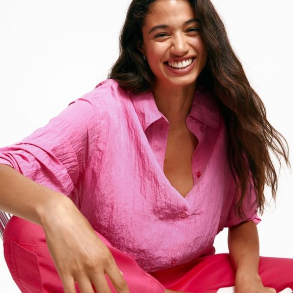 Crinkled Chiffon Shirt - Picture 1 of 5